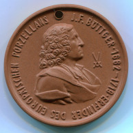 PORZELLANMEDAILLE BÖTTGER EHRUNG DDR 1982 PORZELLAN MEISSEN BRAUN #DE10334.3.F - Sammlungen