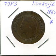 10 CENTIMES 1864 K FRANKREICH FRANCE Napoleon III Französisch Münze #AN069.D - 10 Centimes