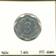 3 MILS 1972 MALTA Moneda #AS642.E - Malte