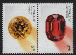 Australia 2017 MNH Sc 4599a $1 Golden Sapphire, Rhodonite Gems Pair - Mint Stamps