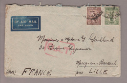 Australien Ca. 1946 O.A.T. Luftpostbrief Nach France Lille - Cartas & Documentos