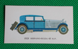 Trading Card - Mobil Vintage Cars - (6,8 X 3,8 Cm) - 128 Hispano Suiza 45 HP - N° 16 - Auto & Verkehr