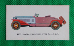 Trading Card - Mobil Vintage Cars - (6,8 X 3,8 Cm) - 1927 Isotta Fraschini Type 8A 45 HP - N° 13 - Moteurs