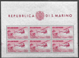 San Marino Rare Sheet Mlh * (350 Euros) 1961 (small Hinge Trace On One Stamp Only) - Blocchi & Foglietti