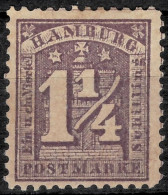 German States Hamburg 1864 1¼ Schilling  Mh Stamp - Hamburg