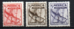 Col33 Colonie SPM Saint Pierre Et Miquelon Taxe N° 39 à 41 Neuf X MH Cote : 12,50€ - Segnatasse