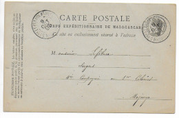 Carte Postale En Franchise 9 Août 1895 Cachet "Tor Et Pes Aux ARMEES 5 MADAGASCAR" - Cartas & Documentos