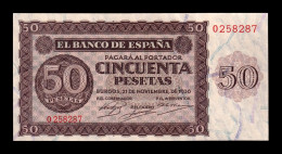 España Spain 50 Pesetas Burgos 1936 Pick 100 Sc- AUnc - 50 Pesetas