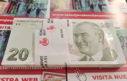Turquía Turkey Lot Bundle 100 Banknotes 20 Liras L.1970 / 2009 (2022) Pick 224f Serie G Sc Unc - Turquie