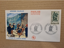 ANDORRE  LA VIEILLE FDC 1967 CENTENAIRE DE LA NOUVELLE REFORME - Lettres & Documents