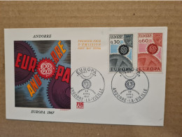 ANDORRE  LA VIEILLE FDC 1967 EUROPA - Lettres & Documents