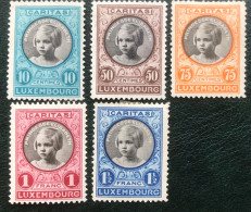 Luxembourg - Luxemburg - C17/1 - MH - 1927 - Michel 192#196 - Prinses Elisabeth - Used Stamps