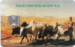 Madagascar - Zebus Cows, Cn. 8 White Numbers Below Line On Left, SC7, 50Units, Used - Madagascar