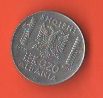 Albania 0,020 Lek 1939 Albanie Italian Occupation WWII Steel War Coin - Albanien