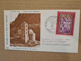 ANDORRE  LA VIEILLE FDC 1970 RETABLE DE ST JEAN DE CASELLES - Brieven En Documenten