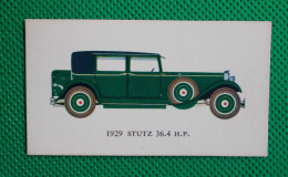 Trading Card - Mobil Vintage Cars - (6,8 X 3,8 Cm) - 1929 Stutz 36.4 HP - N° 21 - Motori