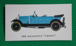 Trading Card - Mobil Vintage Cars - (6,8 X 3,8 Cm) - 1924 Rolls Royce "Twenty" - N° 4 - Auto & Verkehr