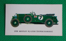 Trading Card - Mobil Vintage Cars - (6,8 X 3,8 Cm) - 1930 Bentley 4 1/2 Litre (supercharged) - N° 23 - Moteurs