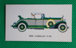 Trading Card - Mobil Vintage Cars - (6,8 X 3,8 Cm) - 1921 Cadillac V16 - N° 24 - Engine