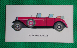 Trading Card - Mobil Vintage Cars - (6,8 X 3,8 Cm) - 1930 Delage D8 - N° 22 - Auto & Verkehr