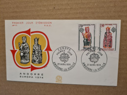 ANDORRE  LA VIEILLE FDC 1974 EUROPA - Cartas & Documentos