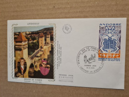 ANDORRE  LA VIEILLE FDC 1974 RENCONTRE DES CO PRINCES CAHORS - Storia Postale