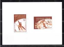 Togo 1980 Mi. 1420 - 1421 Epreuve D'Artiste Collective Artist Proof Winter Olympic Games Lake Placid Ski Patinage - Hiver 1980: Lake Placid