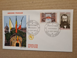 ANDORRE  LA VIEILLE  FDC 1977 INSTITUT ANDORRANES - Lettres & Documents