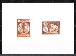 Khmère 1973 Mi. 384 - 385 Epreuve D'Artiste Collective Artist Proof FIFA World Cup 1974 Germany Football Soccer Fußball - Kambodscha