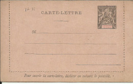 Entier Postal , Carte Lettre , 25 Cts , ETABLISSEMENTS DE L'INDE , µ - Lettres & Documents