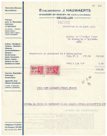 Facture 1936 Schaerbeek - Bruxelles Etablissements J. Hauwaerts Quincailleries TP Fiscaux - Ambachten