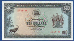 RHODESIA - P.33h – 10 Dollars 19.11.1975 UNC-, S/n J/37 654449 - Rhodesië