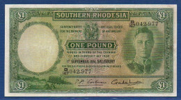 SOUTHERN RHODESIA - P.10f (7) – 1 Pound 01.09.1951 Circulated AF, S/n B/167 042,977 - Rhodesia