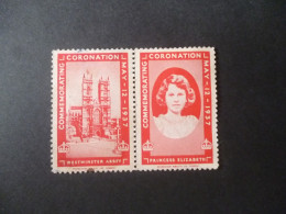 GREAT BRITAIN LABEL CORONATION 1937 PRINCESS ELIZABETH - Cinderellas