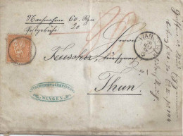 NN Brief  "Amtsgerichtschreiberei Wangen" - Thun          1868 - Lettres & Documents