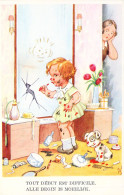 HUMOUR - Illustration - Essai De Maquillage - Carte Postale Ancienne - Humor