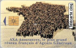 CARTE-PRIVEE-5U-09/94-GN-86 -GEMA-AXA ASSURANCES-R° Glacé-V° DN° Série B49064001-Utilisé-TBE - 5 Unità