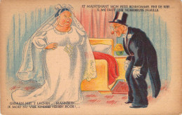 HUMOUR - Illustration - Femme Ronde En Robe De Mariée Parle à Son époux - Carte Postale Ancienne - Humor