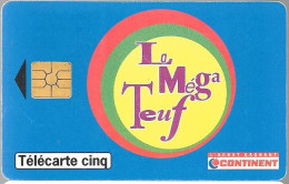 CARTE-FR-PRIVEE-Gn372-06/97-5U-GEM2-CONTINENT-LE MEGA TEUF-N°Série 4006-Utilisé- TBE - 5 Unidades