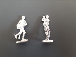 2  Petits Soldats Plats En étain Non Peint 3,5 Cm Guerre De 1970 Second Empire  & - Zinnsoldaten