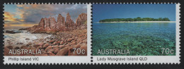 Australia 2015 MNH Sc 4307a 70c Phillip Island, Lady Musgrave Island Pair - Mint Stamps