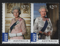 Australia 2015 MNH Sc 4345b $2.75 Portraits Of QEII Through Her Reign Pair - Mint Stamps