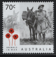 Australia 2015 MNH Sc 4374 70c Soldiers, Donkeys Animals In War - Mint Stamps