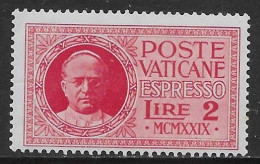 Vaticano Vatican 1929 Conciliazione Espresso L2 Sa N.E1 Nuovo MH * - Urgente