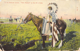 INDIENS - In The National Colors. " Horn Weasel " On The 4th Of July - Carte Postale Ancienne - Native Americans