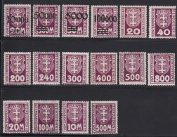 1921-1923. DANZIG. PORTOMARKE. Selection With 16 Stamps Without Gum.
 - JF531939 - Strafport