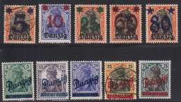 1920-1921. DANZIG. Two Complete Set Of Overprints, Some Cancelled, Some Hinged And Most Wit... (MICHEL 16-25) - JF531942 - Other & Unclassified