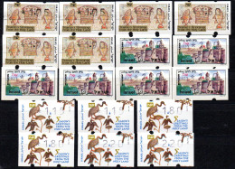 1492.ISRAEL,18 (9 X 2)FRAMA,MACHINE LABELS LOT,MNH.TOURISTIC,FISH,BIRDS,NOEL. - Vignettes D'affranchissement (Frama)