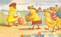 Pâques - Fanfare De Poussins - Illustration Non Signée - Carte Postale Ancienne - Easter