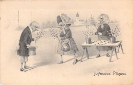 Pâques - POUSSINS Humanisé - Illustration Non Signée - Carte Postale Ancienne - Pascua